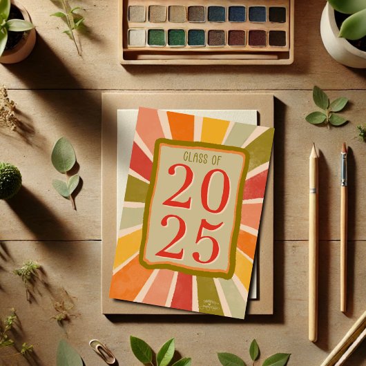 Carte 2025 Retro Stylish Fun Modern Grad Card