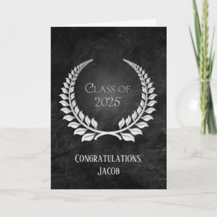 Carte 2025 Silver Graduation Laurel Wreath Leather