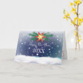 Carte 2026 Bonne année ! Festif des vacances d'hiver (Fleur jaune)