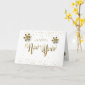 Carte 2026 Bonne année ! Festif des vacances d'hiver (Fleur jaune)