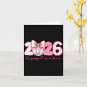 Carte 2026 Bonne Année Nk Coquette Prépa Disco Féminin (Fleur jaune)