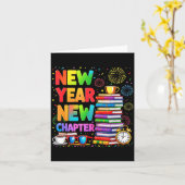 Carte 2026 Bookworm Funny Happy New Year Chapter Book Lo (Fleur jaune)