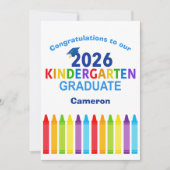 Carte 2026 Kindergarten Graduate Custom Cute Graduation (Devant)