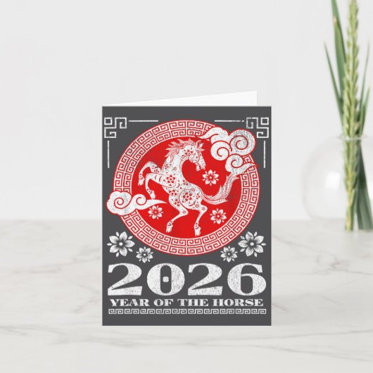 Carte 2026 Lunar Chinese New Year Fire Horse  (Devant)