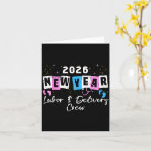 Carte 2026 New Year Labor And Delivery Nurse Fireworks E (Fleur jaune)