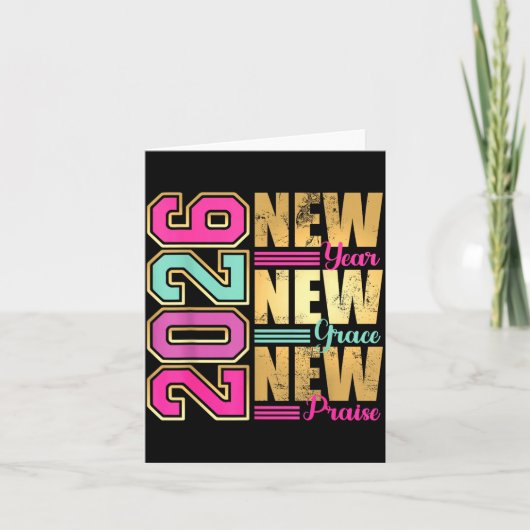 Carte 2026 New Year New Grace New Praise Retro Nge Desig (Devant)