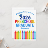 Carte 2026 Preschool Graduate Custom Cute Graduation (Devant/Arrière en situation)
