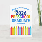 Carte 2026 Preschool Graduation Custom Congratulations (Devant)