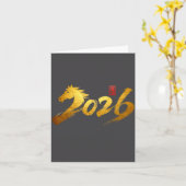 Carte 2026 Year Of The Horse Calligraphy Chinese Lunar N (Fleur jaune)