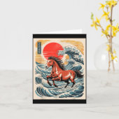Carte 2026 Year Of The Horse Japanese Wave Art Lunar New (Fleur jaune)