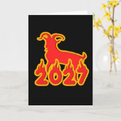 Carte 2027 Année de la Chèvre de Feu (Fleur jaune)