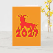 Carte 2027 Année de la Chèvre de Feu (Fleur jaune)