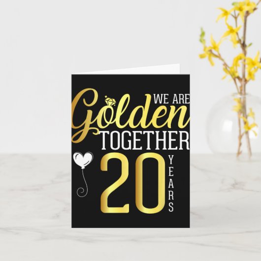 Carte 20 Ans 20e Anniversaire Chemises pour mariés Husba (Fleur jaune)