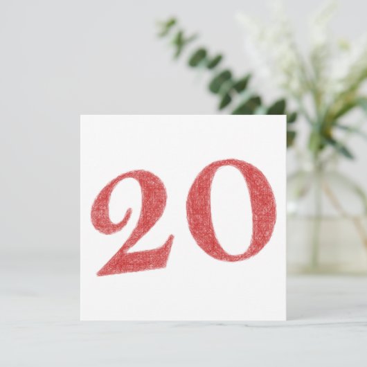 Carte 20 ans d'anniversaire (Debout devant)