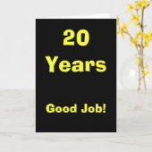 Carte 20 ans de bon travail ! (Fleur jaune)