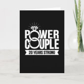 Carte 20 ans de puissance forte Couple mignon 20e annive (Devant)