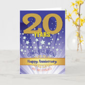 Carte 20 ans de récupération Anniversaire Bold Numéros (Fleur jaune)