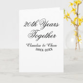 Carte 20 ans ensemble anniversaire nom date année sim (Fleur jaune)