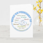 Carte 20 février Anniversaire - Poissons (Fleur jaune)