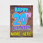 Carte 20e anniversaire - Amusant, Graffiti urbain inspir (Devant)