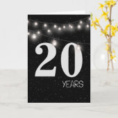 Carte 20e anniversaire avec lumières et étoiles (Fleur jaune)