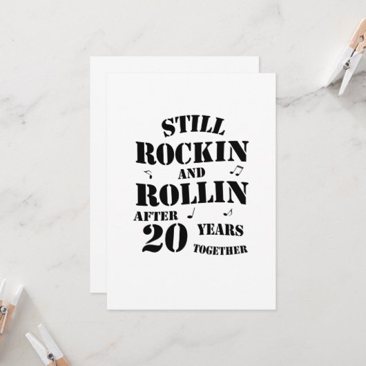 Carte 20e anniversaire - Cadeau Couples de 20 ans (Devant/Arrière en situation)