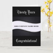 Carte 20e anniversaire d'affaires - Vague graphique B/W (Fleur jaune)