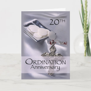 Carte 20e anniversaire de l'Ordination Félicitations, Hô