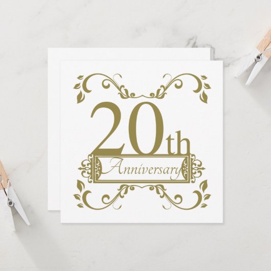 Carte 20e anniversaire de mariage (Devant/Arrière en situation)