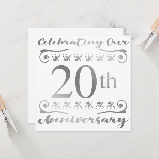 Carte 20e anniversaire de mariage (Devant/Arrière en situation)