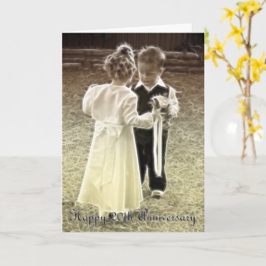 Carte 20e anniversaire de Mariage heureux (Fleur jaune)