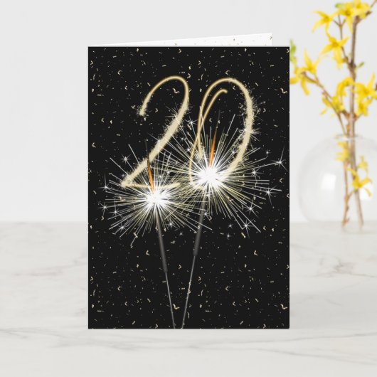 Carte 20e anniversaire du mariage (Fleur jaune)