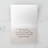 Carte 20e anniversaire Ecriture dans le sable sur la pla (Intérieur)