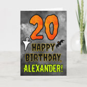 Carte 20e anniversaire : Eerie Halloween Thème + Nom per (Devant)