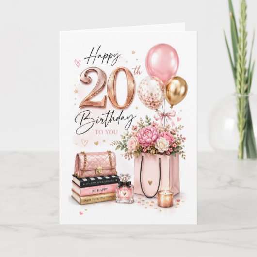 Carte 20e anniversaire élégant (Devant)