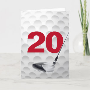 Carte 20e anniversaire Golf Ball Design