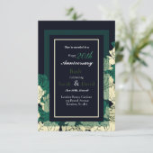 Carte 20e anniversaire imprimé rose vert émeraude (Debout devant)