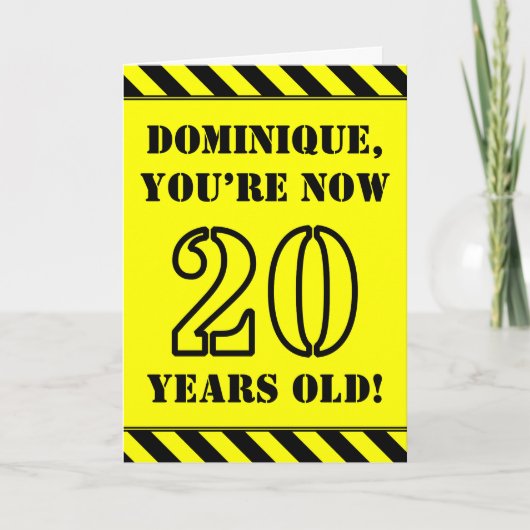 Carte 20e anniversaire : Jeu de style de crayon amusant, (Devant)