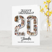 Carte 20e Anniversaire Numéro 20 Collage photo (Fleur jaune)