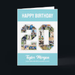 Carte 20e Anniversaire Numéro 20 Collage photo<br><div class="desc">Célébrez le 20e anniversaire ou le mariage avec ce collage photo imprimable. Choisissez vos photos préférées pour les afficher. Customisez le nom, le texte et la date correspondant à votre occasion. Ce sera un bon souvenir avec un message personnalisé à regarder en arrière avec la famille et les amis. Si...</div>