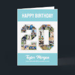 Carte 20e Anniversaire Numéro 20 Collage photo<br><div class="desc">Célébrez le 20e anniversaire ou le mariage avec ce collage photo imprimable. Choisissez vos photos préférées pour les afficher. Customisez le nom, le texte et la date correspondant à votre occasion. Ce sera un bon souvenir avec un message personnalisé à regarder en arrière avec la famille et les amis. Si...</div>