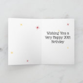 Carte 20e anniversaire - Numéro 20 en étoiles - Bleu - Â (Intérieur)