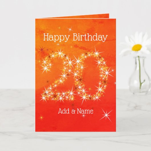 Carte 20e anniversaire - Numéro d'étoile Red Orange Glow (Petite plante)