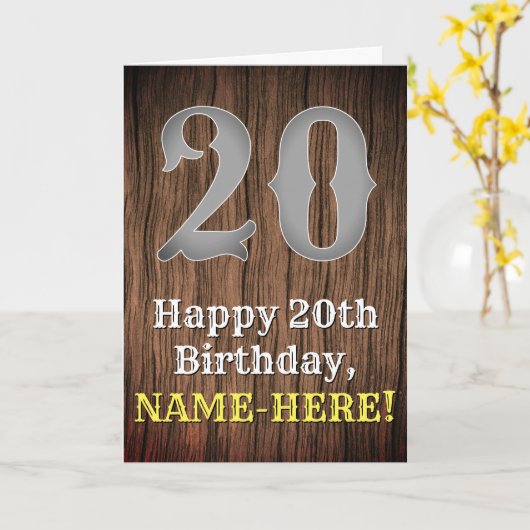 Carte 20e anniversaire : Pays inspiré par l'Ouest Look, (Fleur jaune)