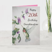 Carte 20e anniversaire Petite-fille Jolie Colibri (Devant)