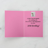 Carte 20e anniversaire Petite-fille Jolie Colibri (Intérieur)