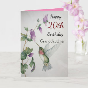 Carte 20e anniversaire Petite-fille Jolie Colibri