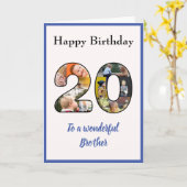Carte 20e anniversaire Photo Collage Brother unique pers (Fleur jaune)