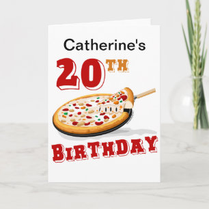 Carte 20e anniversaire Pizza Party