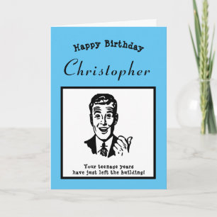 Carte 20e Anniversaire Retro Cartoon drôle Personnalisé